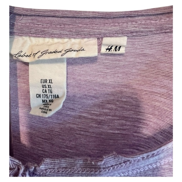 🟣H&M Label of Graded Goods Henley Top – Purple, Size XL - Picture 4 of 4